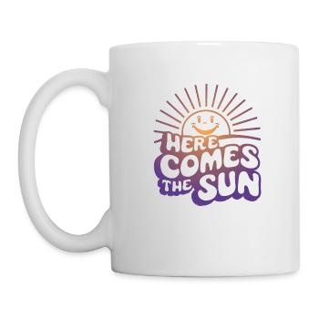 Here comes the sun - vintage positive vibes - Mug - white - Left