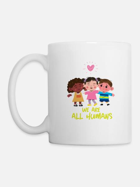 We are all Humans - Wir sind alle Menschen - Tasse - Weiß