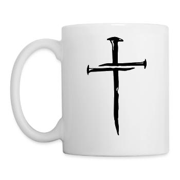 Nagel Kreuz - Tasse - Weiß - Links