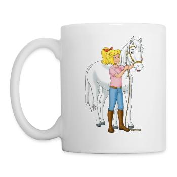 Bibi und Tina Bibi legt Sabrina das Halfter an - Tasse - Weiß - Links