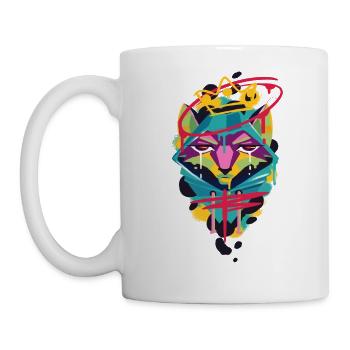 Beau et drôle Graffiti Fox Animal Design - Mug blanc - blanc - Gauche