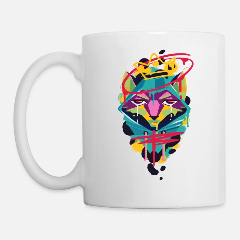 Beautiful and Funny Graffiti Fox Animal Design - Mug - white