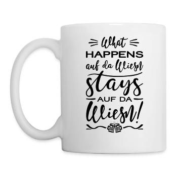 Bierfest - What happens auf da ... - Tasse - Weiß - Links