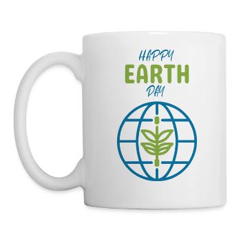 Happy Earth Day Graphic Plant Globe Nature - Mug - white - Left