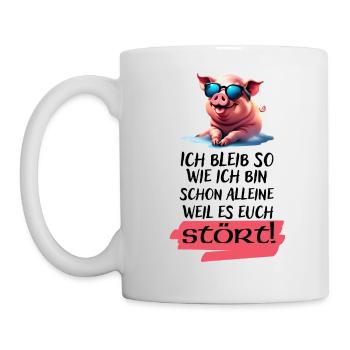 Je reste comme je dis une déclaration drôle - Mug blanc - blanc - Gauche