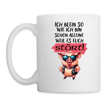 Je reste comme je dis une déclaration drôle - Mug blanc - blanc - Gauche
