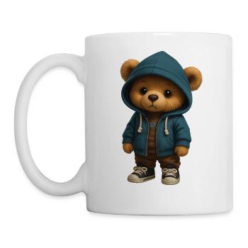 Kapuzenpullover Teddy - Tasse - Weiß - Links
