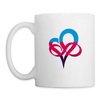 Polyamorie Flagge Infinity Heart Unendlichherz - Tasse - Weiß - Links