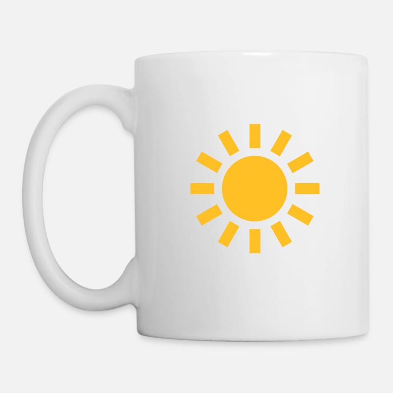 Wettersymbol Symbol sonniger Sonnenschein - Tasse - Weiß