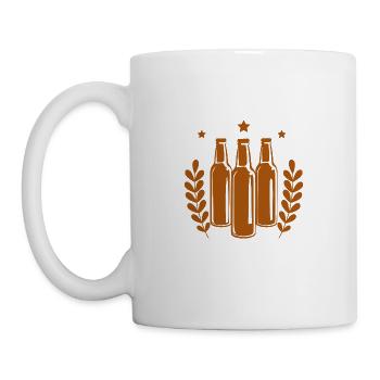 Bière - Bière / Mug à bière - Bouteille de bière Baril de bière - Mug blanc - blanc - Gauche
