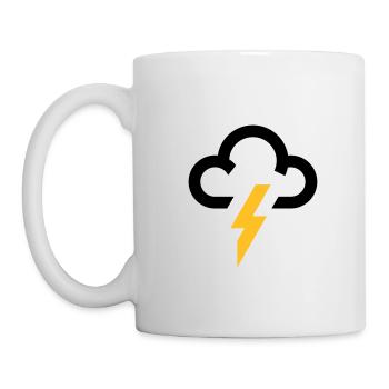 symbole météorologique icône de nuage de foudre de tonnerre - Mug blanc - blanc - Gauche