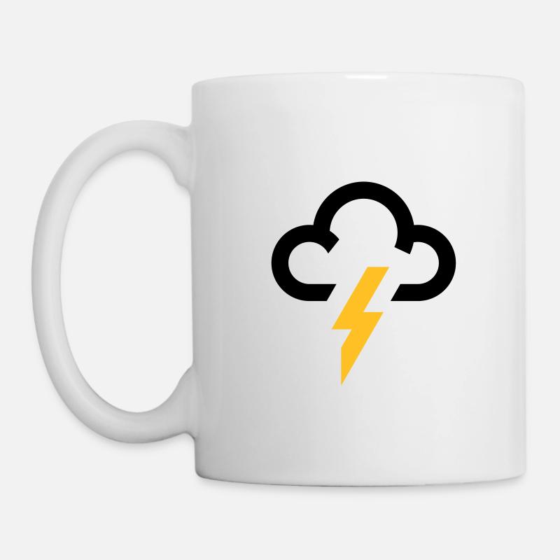 Wettersymbol DonnerBlitzwolken-Symbol - Tasse - Weiß