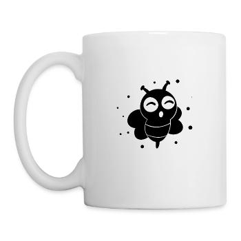 lustige Biene - Natur - Insekt - Tasse - Weiß - Links