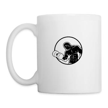 Bodybuilding Gewichtheben Fitness Workout - Tasse - Weiß - Links