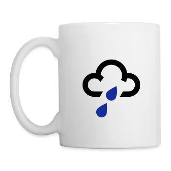 symbole météo icône nuage de pluie pluie pluie - Mug blanc - blanc - Gauche
