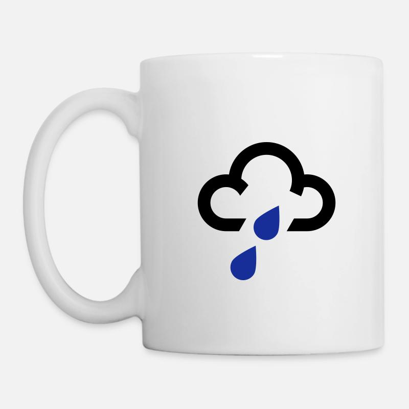 weather symbol icon rain cloud raining - Mug - white