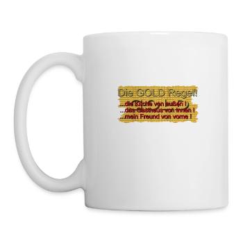 Die Goldregel für Frauen, wertvoller als Gold - Tasse - Weiß - Links