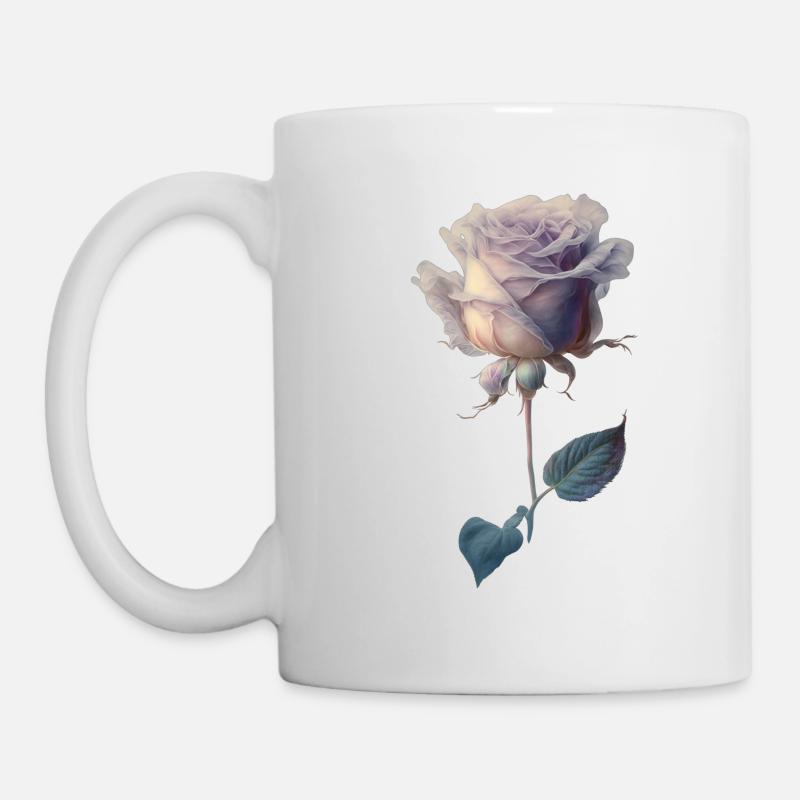 Bunte Rose in Aquarell - Tasse - Weiß