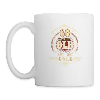 Geburtstag 60 old but not cold RAHMENLOS® - Tasse - Weiß - Links