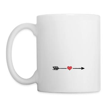 Love Arrow, Arrow love minimalistic - Mug - white - Left