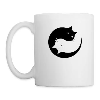 Ying Yang Idée Cadeau Chats - Mug blanc - blanc - Gauche