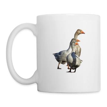Gänse gehören zu den Wasservögeln - Tasse - Weiß - Links