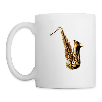 Das Saxophon ist ein faszinierendes Instrument - Tasse - Weiß - Links