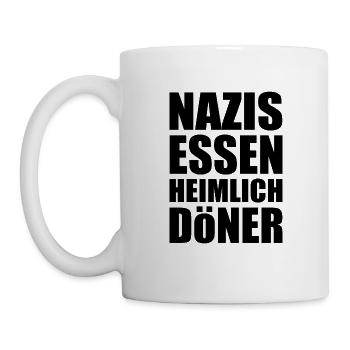 nazis essen heimlich döner - Tasse - Weiß - Links