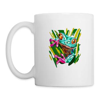 Frog with orange eyes - Mug - white - Left