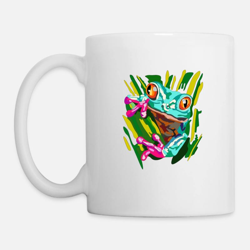 Grenouille aux yeux orange - Mug blanc - blanc