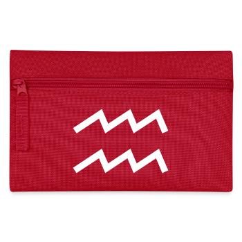 Sternzeichen Wassermann, exklusives T-Shirt Design - Federtasche - Rot - Vorne