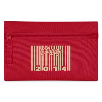 Jahrgang 2014 Barcode 2014: Jahr 2025. - Federtasche - Rot - Vorne