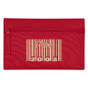 Vintage 2008 Barcode 2008: Year 2025. - Pencil Case - red - Front