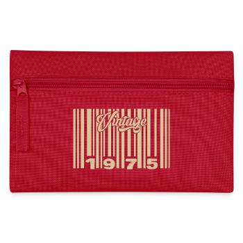 Jahrgang 1975 Barcode 1975: Jahr 2025. - Federtasche - Rot - Vorne