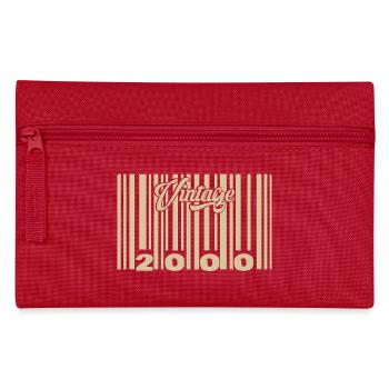Vintage 2000 Barcode 2000: Year 2025. - Pencil Case - red - Front