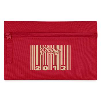 Jahrgang 2013 Barcode 2013: Jahr 2025. - Federtasche - Rot - Vorne
