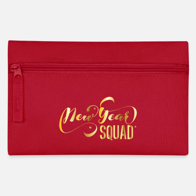 New Year Squad – Cooles Silvester Design - Federtasche - Rot