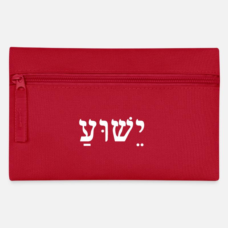 Yeshua / Jesus (weiß) - Federtasche - Rot