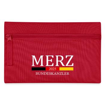 Merz for Bundeskanzler - Federtasche - Rot - Vorne