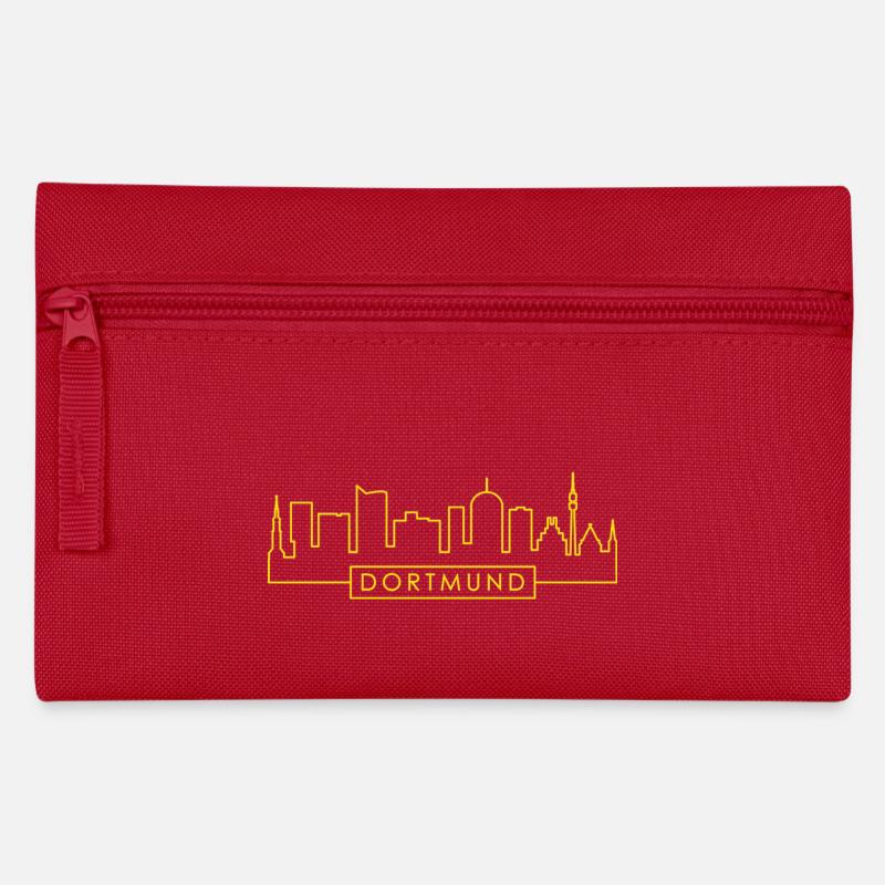 Dortmund Skyline Silhouette - Federtasche - Rot