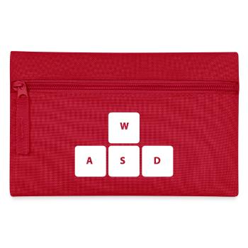 WSAD Gamer Gaming Keyboard Gambler Shirt - Pencil Case - red - Front