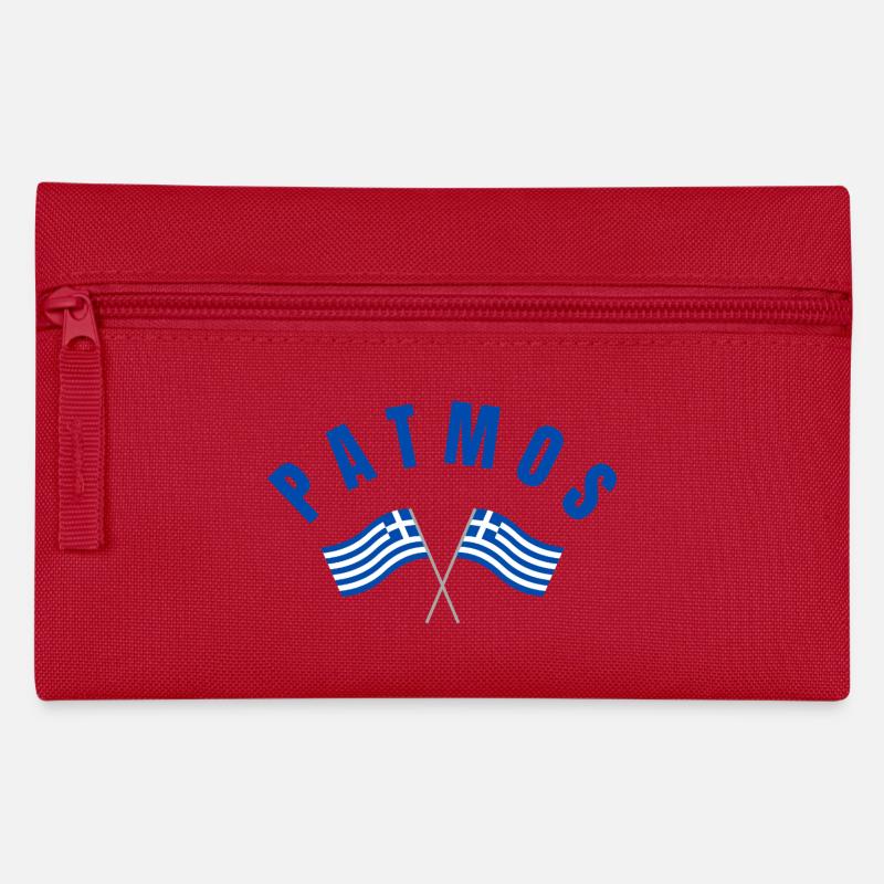 Patmos Croisant les drapeaux grecs - Trousse - rouge