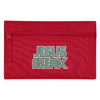 Retro Jesus Freak Graphic - Pencil Case - red - Front