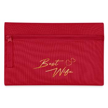 Best Wife Design gold - Pencil Case - red - Front