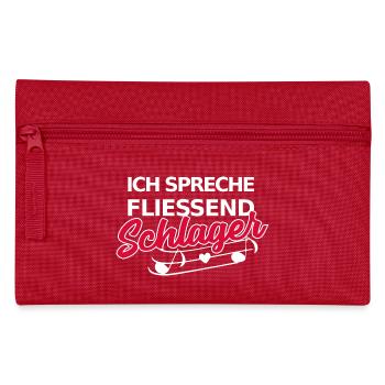Lustiger Schlager Spruch - Ich spreche fließend - Federtasche - Rot - Vorne