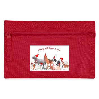Chiens de Noël 2 Sticker - Trousse - rouge - Devant