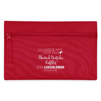Rheinisch-Deutsches Kaltblut Pferd Geschenk - Federtasche - Rot - Vorne