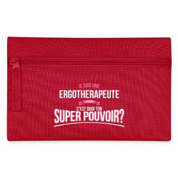 Ergotherapeute super pouvoir cadeau - Trousse - rouge - Devant
