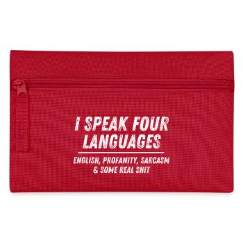 I Speak 4 Languages: English Profanity Sarcasm - Trousse - rouge - Devant