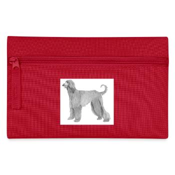 Afghan Hound Sticker No. 2 - Pencil Case - red - Front